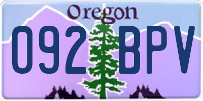 OR license plate 092BPV