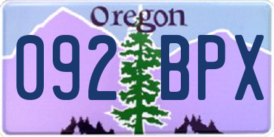 OR license plate 092BPX