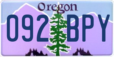 OR license plate 092BPY