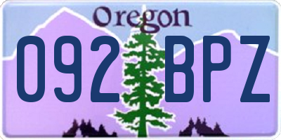 OR license plate 092BPZ
