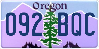 OR license plate 092BQC