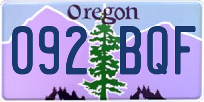 OR license plate 092BQF