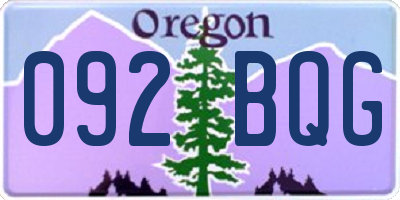 OR license plate 092BQG
