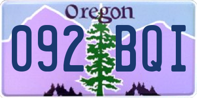 OR license plate 092BQI
