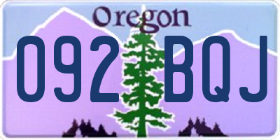 OR license plate 092BQJ