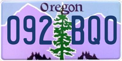 OR license plate 092BQO