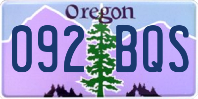 OR license plate 092BQS