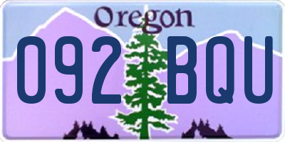 OR license plate 092BQU