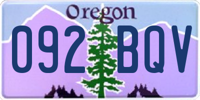 OR license plate 092BQV