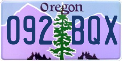 OR license plate 092BQX