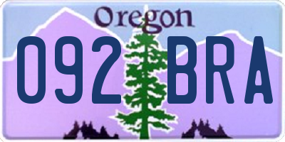 OR license plate 092BRA