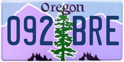 OR license plate 092BRE