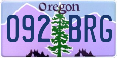 OR license plate 092BRG