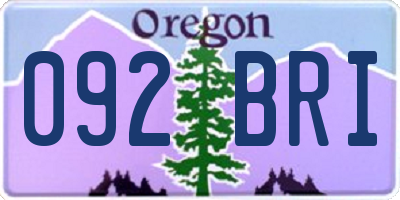 OR license plate 092BRI