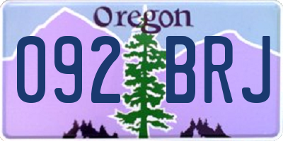 OR license plate 092BRJ