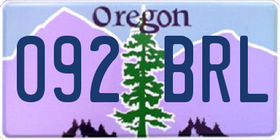 OR license plate 092BRL