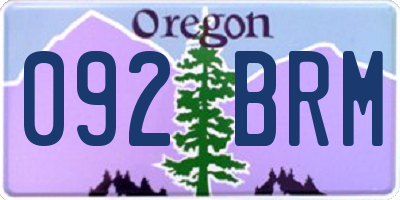 OR license plate 092BRM