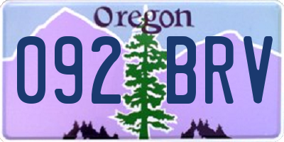 OR license plate 092BRV