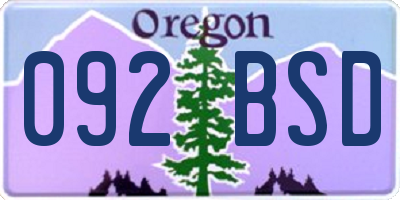 OR license plate 092BSD
