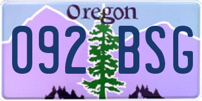 OR license plate 092BSG