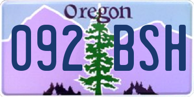 OR license plate 092BSH