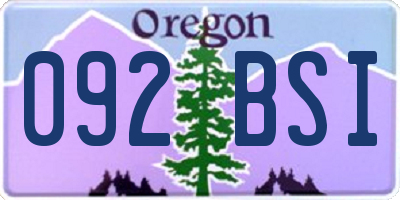 OR license plate 092BSI