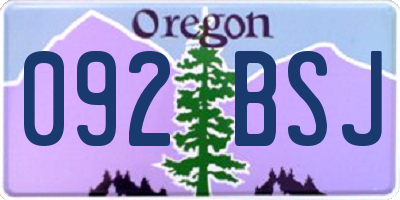 OR license plate 092BSJ