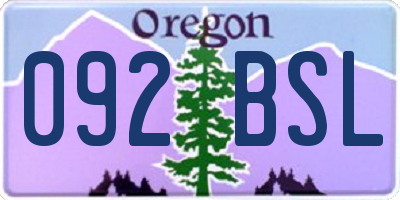 OR license plate 092BSL