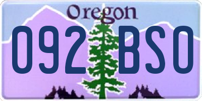 OR license plate 092BSO