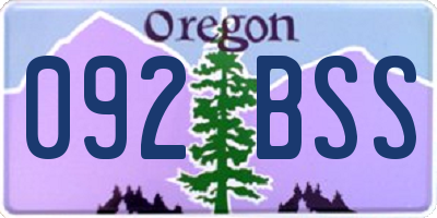 OR license plate 092BSS