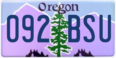OR license plate 092BSU