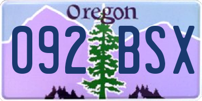 OR license plate 092BSX