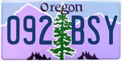 OR license plate 092BSY