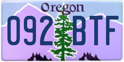 OR license plate 092BTF
