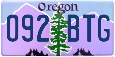 OR license plate 092BTG