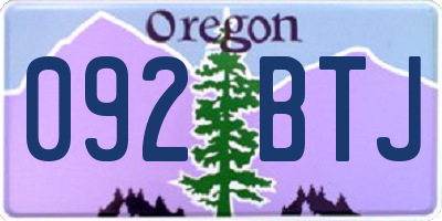 OR license plate 092BTJ