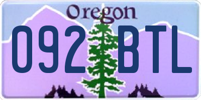 OR license plate 092BTL