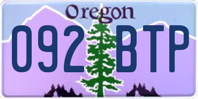 OR license plate 092BTP