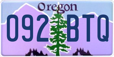 OR license plate 092BTQ