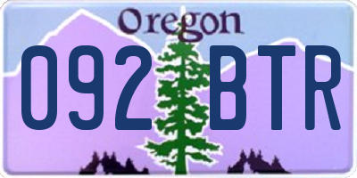 OR license plate 092BTR