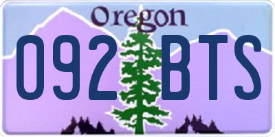 OR license plate 092BTS