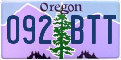 OR license plate 092BTT