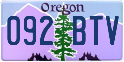 OR license plate 092BTV