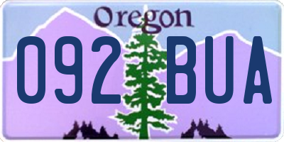 OR license plate 092BUA