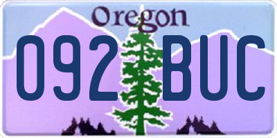 OR license plate 092BUC