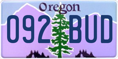 OR license plate 092BUD