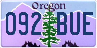 OR license plate 092BUE