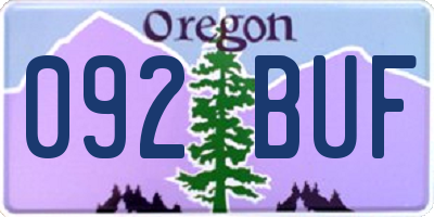OR license plate 092BUF