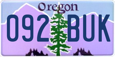 OR license plate 092BUK