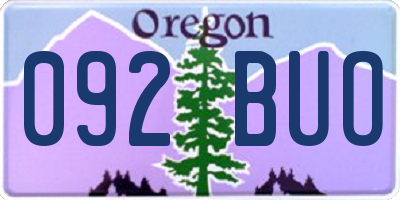 OR license plate 092BUO